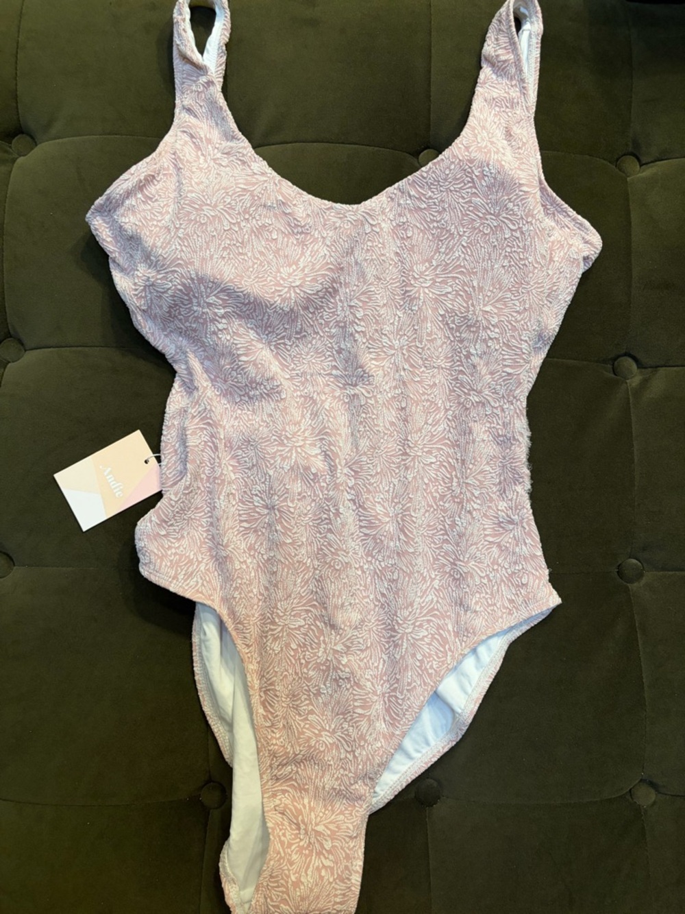 New with Tags Andie Textured Rose / Light Pink One-Piece Swimsuit